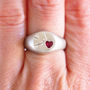 Ruby Heart Signet Ring, thumbnail 4 of 7