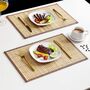 Set Of Six Light Brown Bamboo Placemats, thumbnail 1 of 7