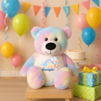 Personalised Blue Baby Rainbow Large Bear, 4 of 11