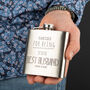 Personalised Best Husband Silver Hip Flask Gift, thumbnail 2 of 6