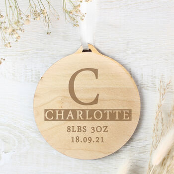 Personalised Wooden Initial Christmas Decoration, 3 of 4