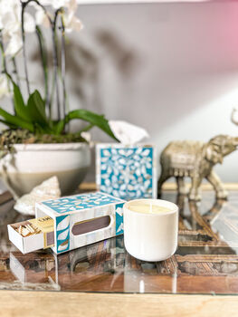 Mother Of Pearl Inlay Tissue Box | Jewelled Aqua, 4 of 5