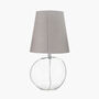 Clear Glass And Grey Shade Table Lamp, thumbnail 4 of 10