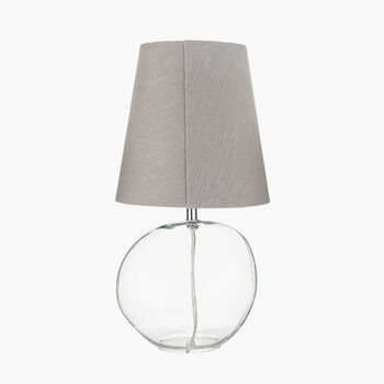 Clear Glass And Grey Shade Table Lamp, 4 of 10