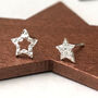 Thank You Teacher Mismatched Sterling Silver Star Earrings Gift, thumbnail 5 of 12