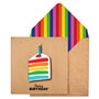 Handmade Rainbow Birthday Cake Personalised Card, thumbnail 1 of 5