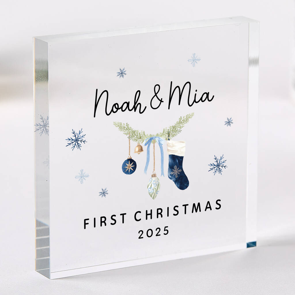 Couple’s First Christmas Gift Acrylic Block, 1 of 5