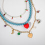 Turquoise Bead And Charm Necklace Set Of Three, thumbnail 1 of 6