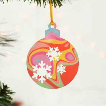 Christmas Tree, Snowflakes, Bright Swirl, Set Of Three, 3 of 3