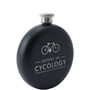 Dapper Chap 'Expert In Cycology' Black 6oz Hip Flask, thumbnail 3 of 4