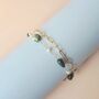 Moss Agate Double Chain Bracelet Gold Plated, thumbnail 2 of 7