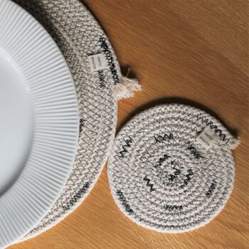 Mono Patterned Rope Cotton Coaster, 3 of 4
