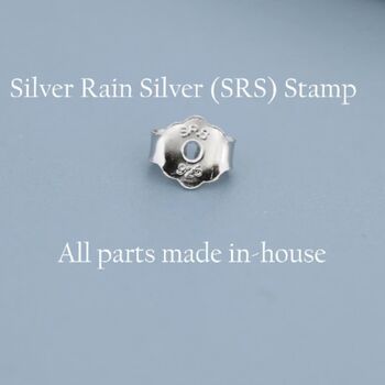 Sterling Silver Hydrangea Cz Motif Drop Stud Earrings, 2 of 10