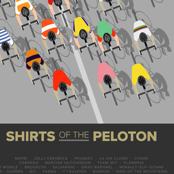 The Shirts Of The Peloton Cycling Poster Print, 2 of 3