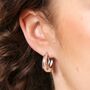 Stainless Steel Tapered Hoop Earrings, thumbnail 2 of 4