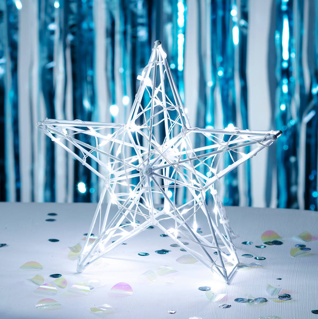 White Fairy Light Table Top Star By Lights4fun