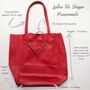 Red Leather Tote Shopper, thumbnail 8 of 10