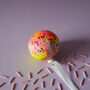 Neon Pink, Yellow And Aqua Hand Painted Ceramic Bauble, thumbnail 3 of 5