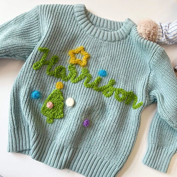 Hand Felted Personalised Christmas Jumper – 100% Cotton, 3 of 8