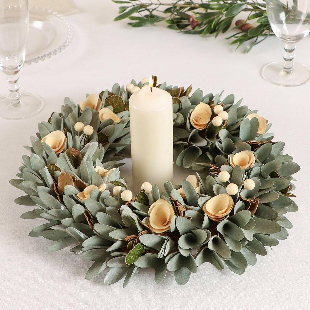 Spring Roses Floral Wreath Centerpiece, 1 of 5