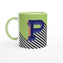 Alphabet Initial Letter Ceramic Mug Coffee Cup Green, thumbnail 1 of 3