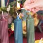 Coloured Pillar Candles With Ribbed Detail, thumbnail 2 of 5