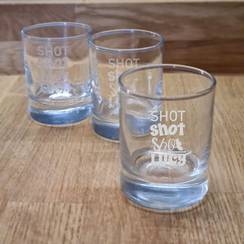 Personalised Engraved Shot Glasses, Set Of Three, 4 of 9