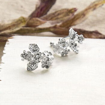 Sterling Silver Forget Me Not Ear Cuff, 2 of 4