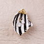 Hand Painted Stripe Oyster Shell Trinket Dish, thumbnail 2 of 5