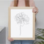 Set Of Three Black And White Floral Line Art Prints, thumbnail 2 of 5