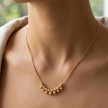 Gold Plated Cluster Ball Bead Statement Necklace, 2 of 2