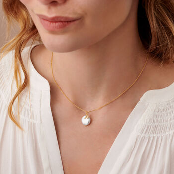 Pearl 30th Wedding Anniversary Initial Necklace In Gold Vermeil, 2 of 7