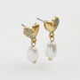 Forget Me Not Heart And Pearl Earrings, thumbnail 5 of 12