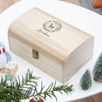 Personalised Christmas Woodland Luxury Keepsake Chest, 5 of 10