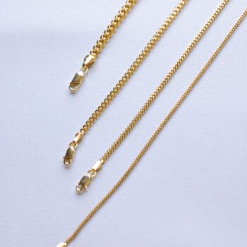 Gold Plated 925 Sterling Silver Miami Cuban Chain 2mm, 10 of 12