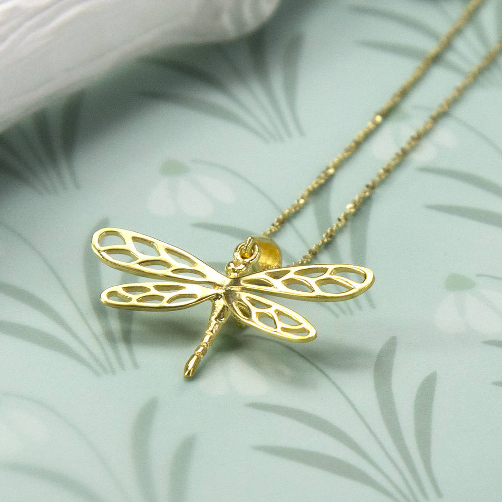 Gold Plated Sterling Silver Dragonfly Necklace By Martha Jackson ...