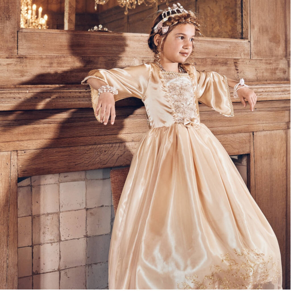Girl's Gold Regal Princess Dress Up Costume, 1 of 6