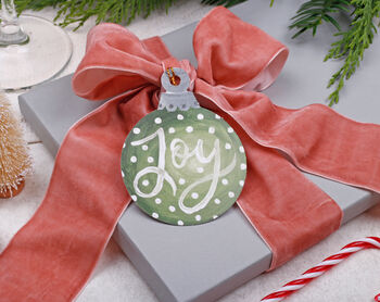 12 Christmas Gift Tags With Bauble Design And Gold Twine, 2 of 4