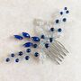 Silver Leaf And Blue Pearl Hair Comb, thumbnail 7 of 8