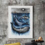 Wondrous Whale Stack, Watercolour Fine Art Giclée Print, thumbnail 3 of 4