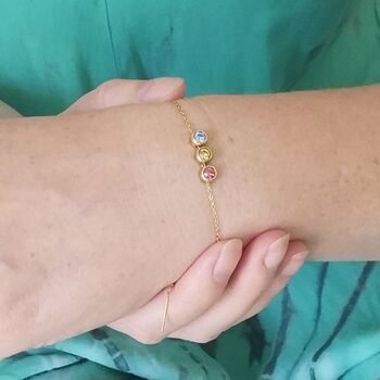 Family Birthstone And Zodiac Sign Slider Bracelet, 6 of 12