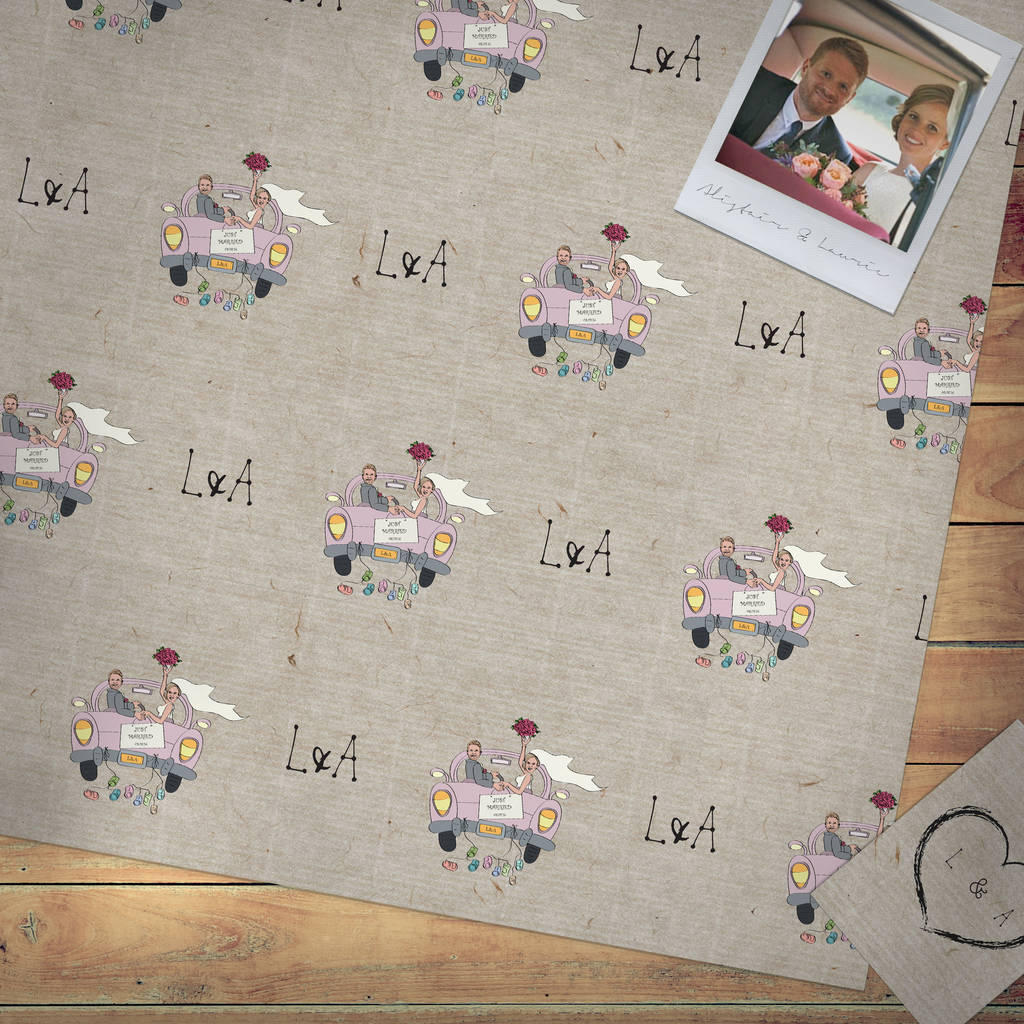 Personalised Wedding Wrapping Paper By Swanky Portraits ...