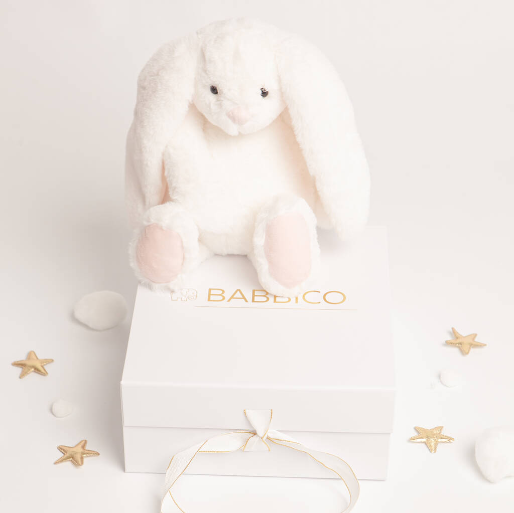 Blossom The Bunny White And Pink Soft Plush Toy, 1 of 4