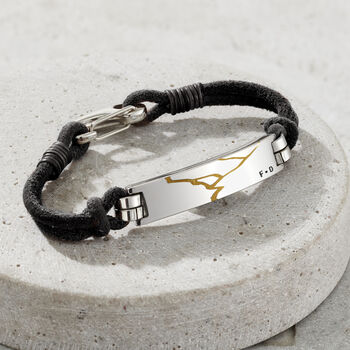 Men’s Leather Cord Personalised Kintsugi Bracelet, 2 of 7