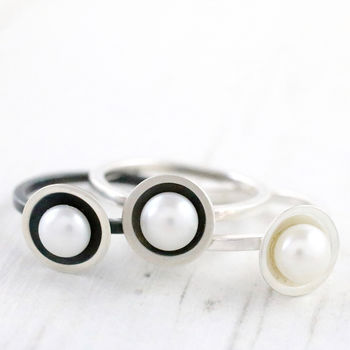 Dainty Pearl Ring. Stacking Rings, 10 of 12