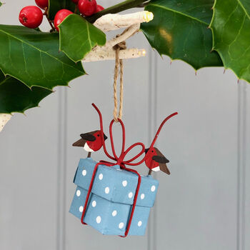 Christmas Hanging Decoration With Robins, 3 of 4