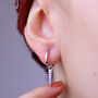 Sterling Silver Triangle Spike Charm Hoop Earrings, thumbnail 2 of 6