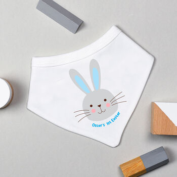Personalised First Easter Rabbit Bodysuit Pink Or Grey, 7 of 8