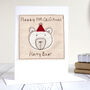 Personalised Polar Bear 1st Christmas Card Girl Or Boy, thumbnail 1 of 10