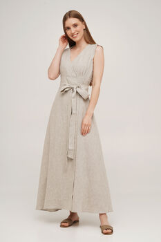 Linen Wrap Dress For Women, 8 of 12